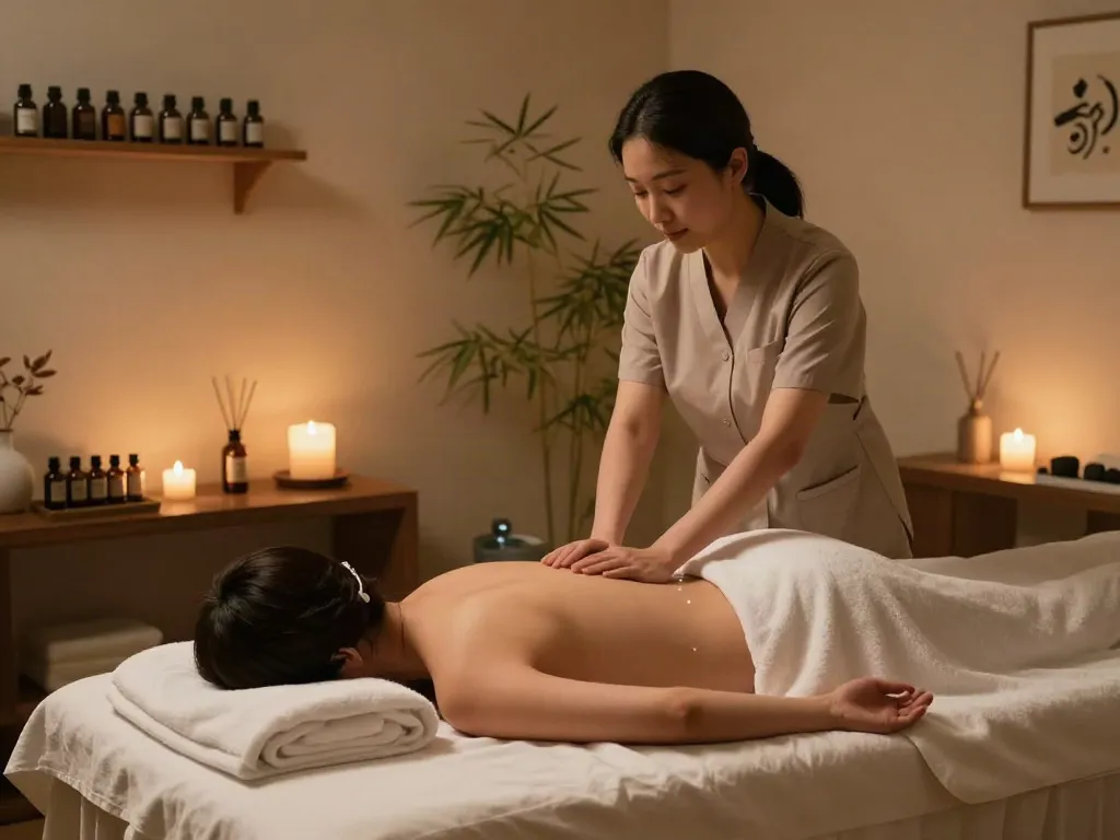 Indulge in 인계동출장마사지 surrounded by a serene spa atmosphere with calming elements.